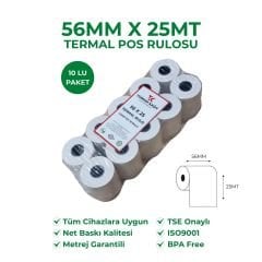 56X25 Termal Yazarkasa Pos Rulosu
