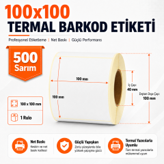 100x100 Termal Barkod Etiketi 500 Sarım