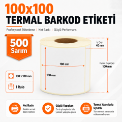 100x100 Termal Barkod Etiketi 500 Sarım