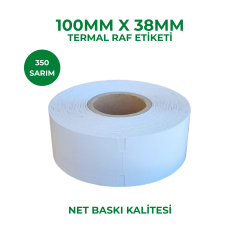 100x38 Termal Karton Raf Etiketi 350 Sarım Çentikli