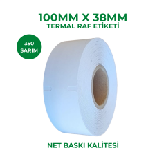 100x38 Termal Raf Etiketi 350 Sarım