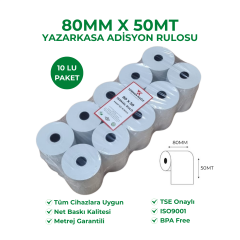 80x50 Termal Rulo 10'lu Paket