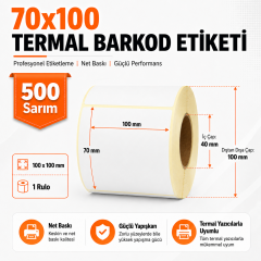 70x100 Termal Barkod Etiketi 500 Sarım