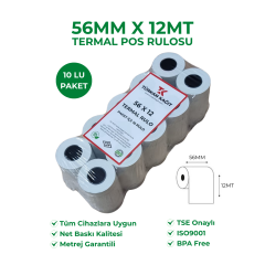 56x12 Termal Rulo Yazarkasa POS Rulosu 840 Adet 1 Koli