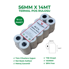 56x14 Termal Rulo Yazarkasa POS Rulosu 720 Adet 1 Koli