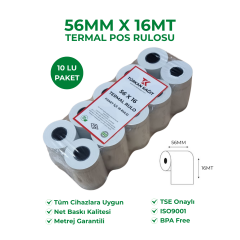 56x16 Termal Rulo Yazarkasa POS Rulosu 660 Adet 1 Koli