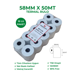 58x50 Termal Rulo Akaryakıt Pompa Rulosu 210 Adet 1 Koli
