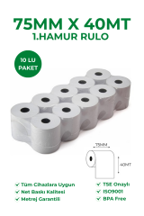 75x40 1. Hamur Tek Nüsha Rulo 150 Adet 1 Koli