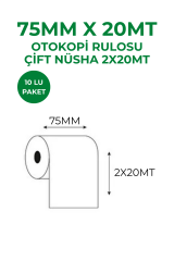 75x20 Çift Nüsha Otocopy Rulo (75x20 x 2 Nüsha)